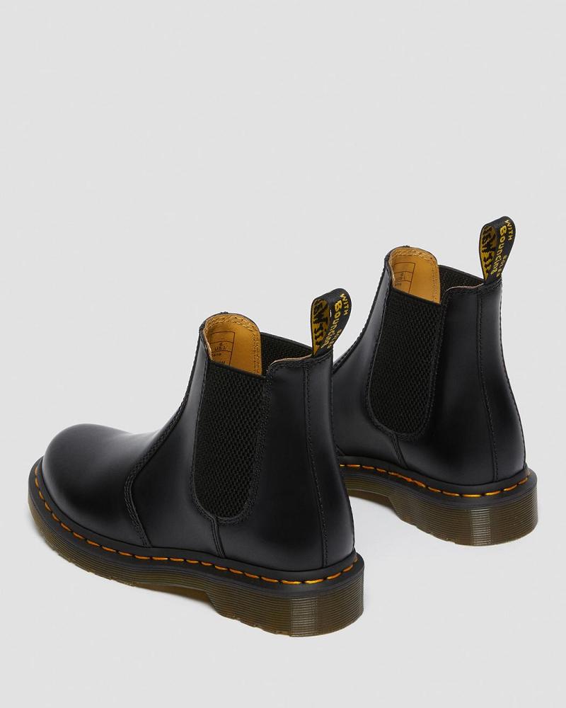 Black Women's Dr Martens 2976 Smooth Leather Chelsea Boots | CA 115WNB